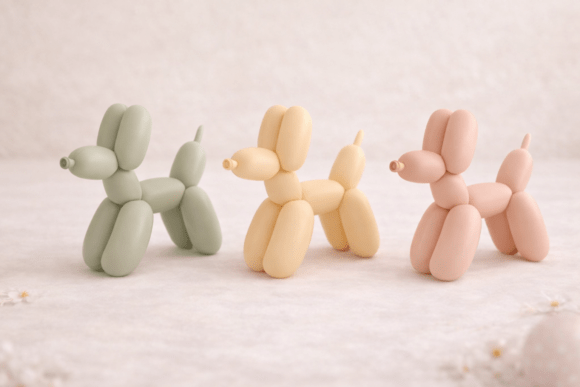 3D Balloon Dachshund Dog STL 098: Modern Art Meets Playful Design