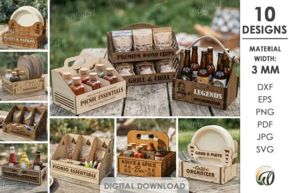 3D BBQ Organizers Bundle Laser Cut