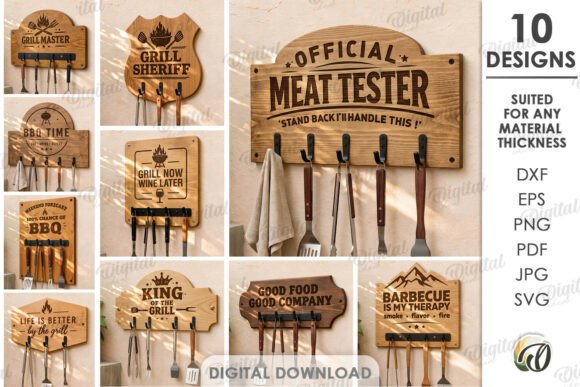 3D BBQ Utensil Racks Bundle Laser Cut