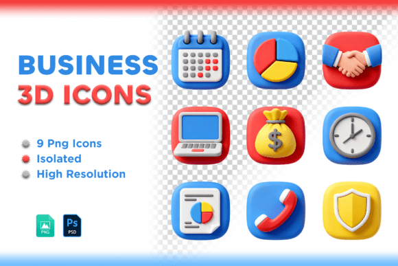 3D Business and Financial Web Icons