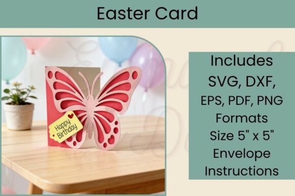 3D Butterfly Birthday Card SVG Cut File