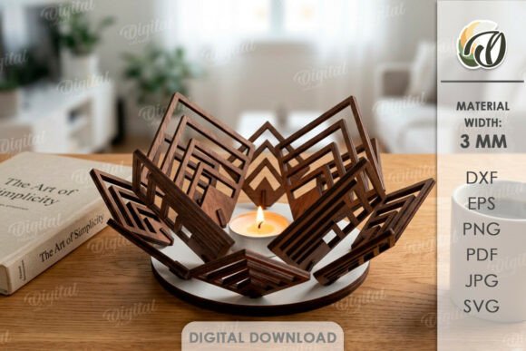 3D Candle Holder Laser Cut Designs for Creative Spaces
