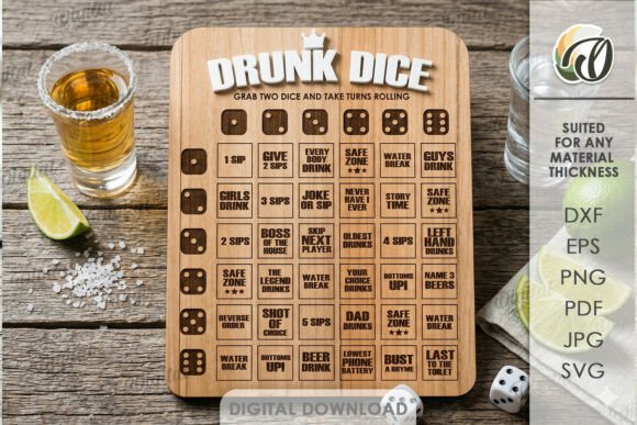 3D Drinking Game Laser Cut Files