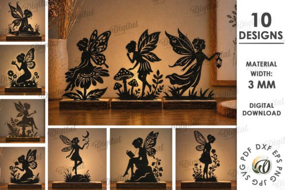 3D Fairy Light Stands Bundle Laser Cut