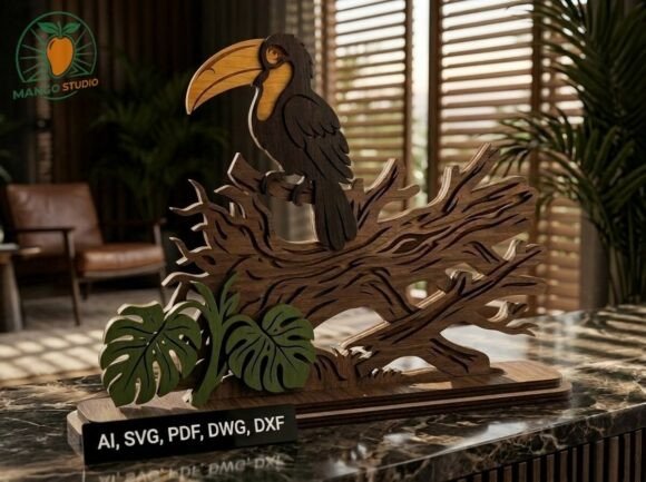 3D Layered Toucan Laser Cut File Guide