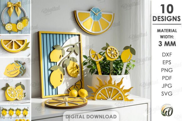 3D Lemon Decors Bundle Laser Cut: A Fresh Approach to Modern Design