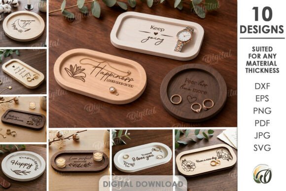 3D Serving Tray Boards Bundle Laser Cut