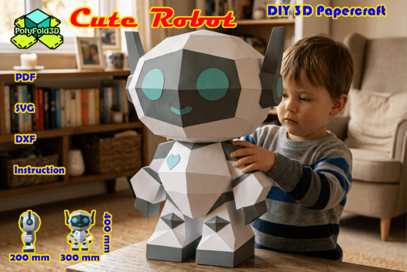 Cute Robot DIY 3D Papercraft: Build Your Companion
