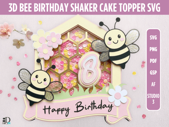 Elevating Celebration Design: The Rise of the 3D Bee Birthday Shaker Cake Topper SVG
