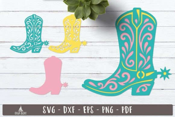 Elevating Creativity with 3D Western Scroll Boot Layered SVG: A Modern Design Essential