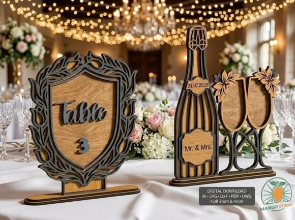 Elevating Event Design with 3D Wedding Table Numbers Stand SVG