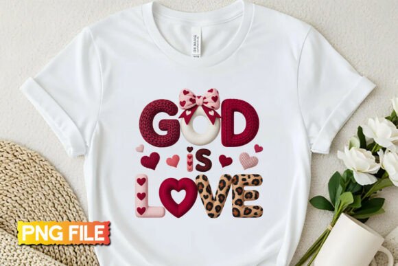 Elevating Faith-Based Design with the God is Love Coquette Hearts 3D Puff PNG