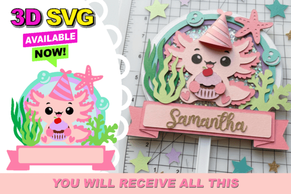 Make a Splash: The Rise of the Kawaii Axolotl Birthday Shaker 3D Cake Topper in Modern Celebrations