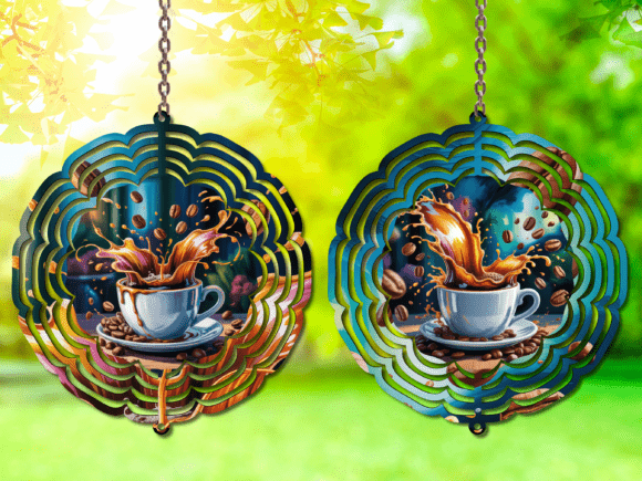 Transform Your Garden with the Coffee Lover Wind Spinner PNG