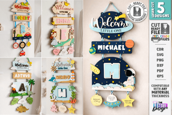 Transforming Nursery Spaces with the 3D Nursery Layered Wall Signs Bundle CNC