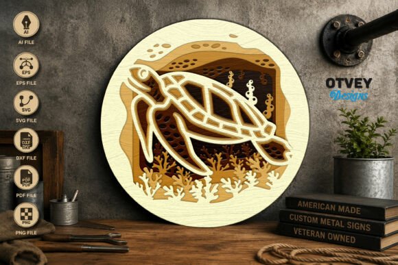 Turtel Sea Animals Mandala 3D Layered La: Unlocking Creative Depth in Design